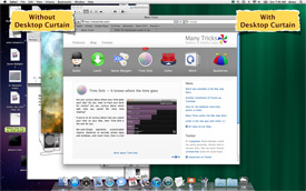 Desktop Curtain hides your clutter, quickly and easily