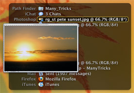 Fast access to any window, with previews