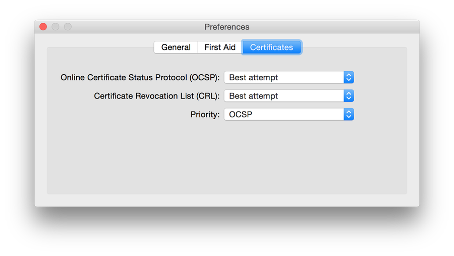 Keychain Access' Certificates prefs