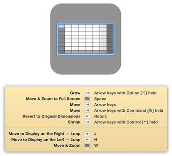 Moom's onscreen grid