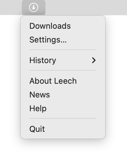 Menu bar version of Leech