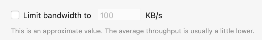 Set bandwidth limit