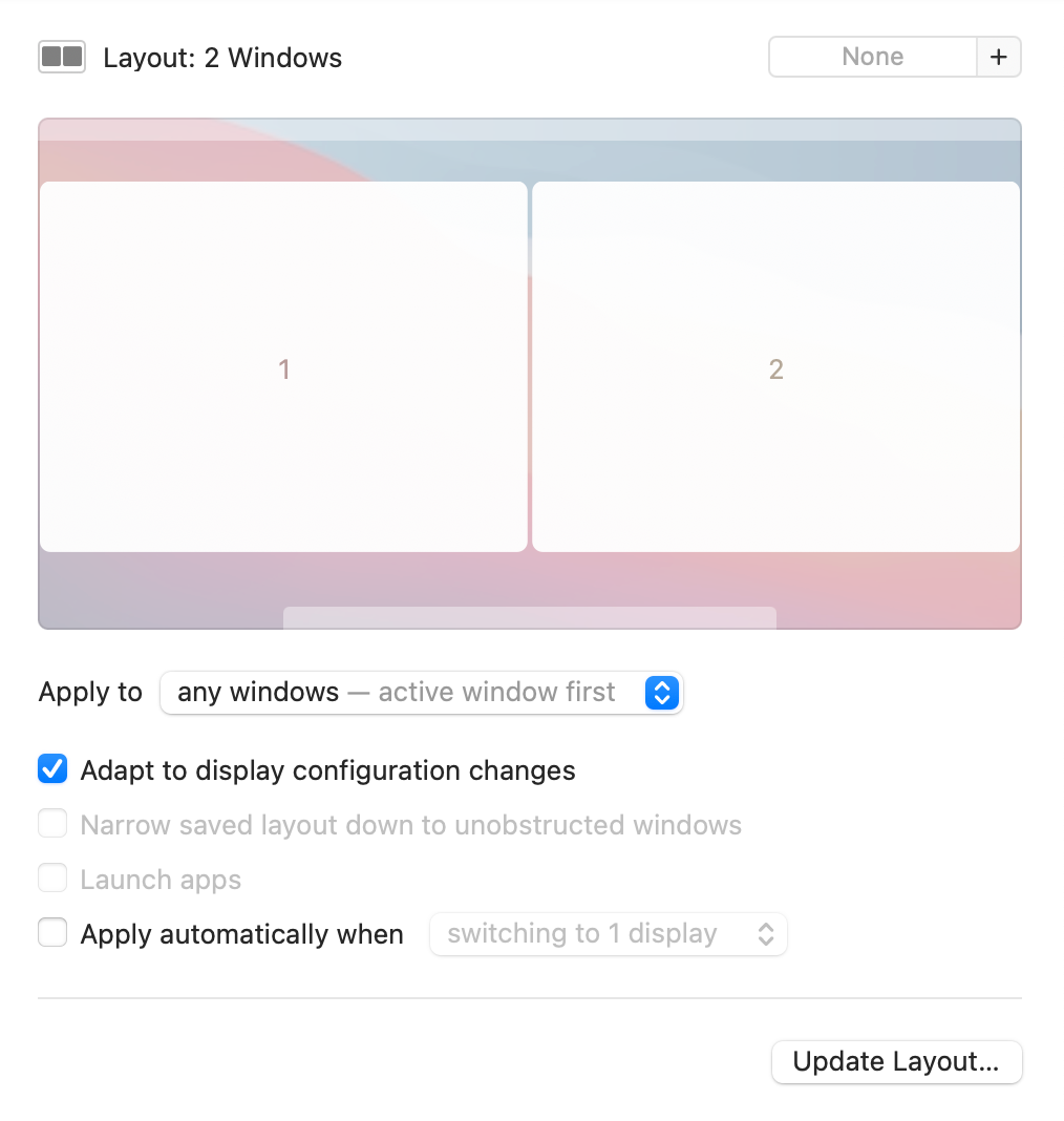 Any window layout