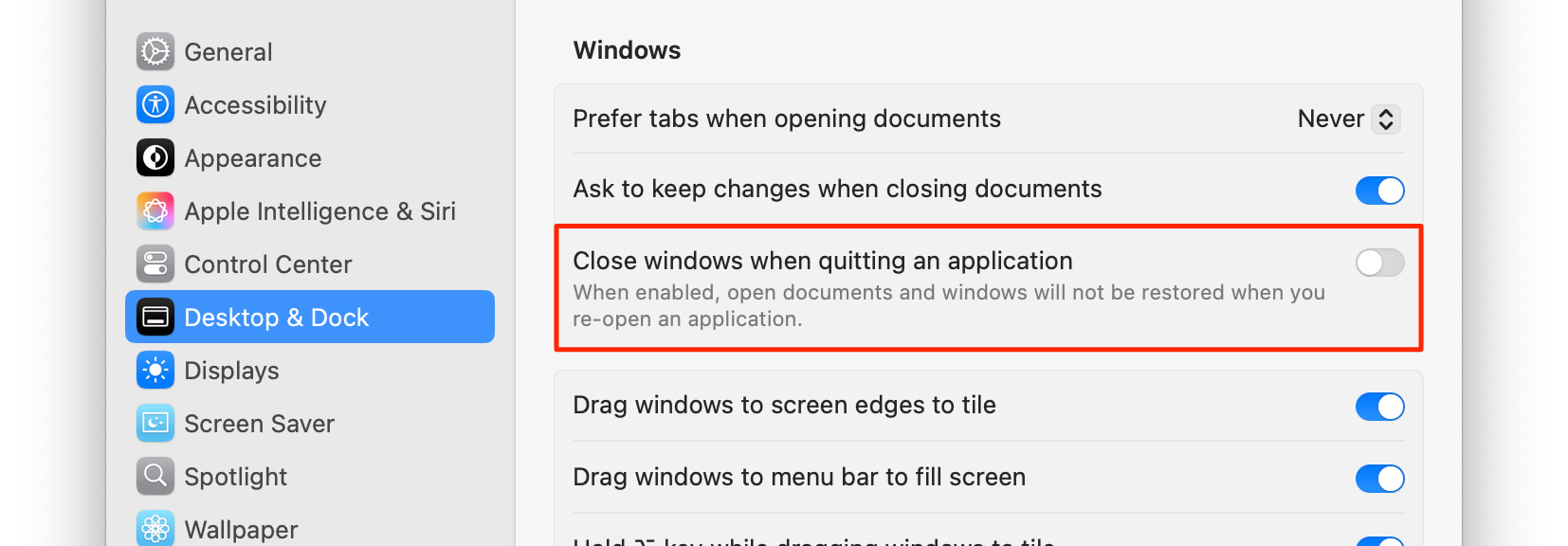 The preferred setting when using the Launch Apps feature