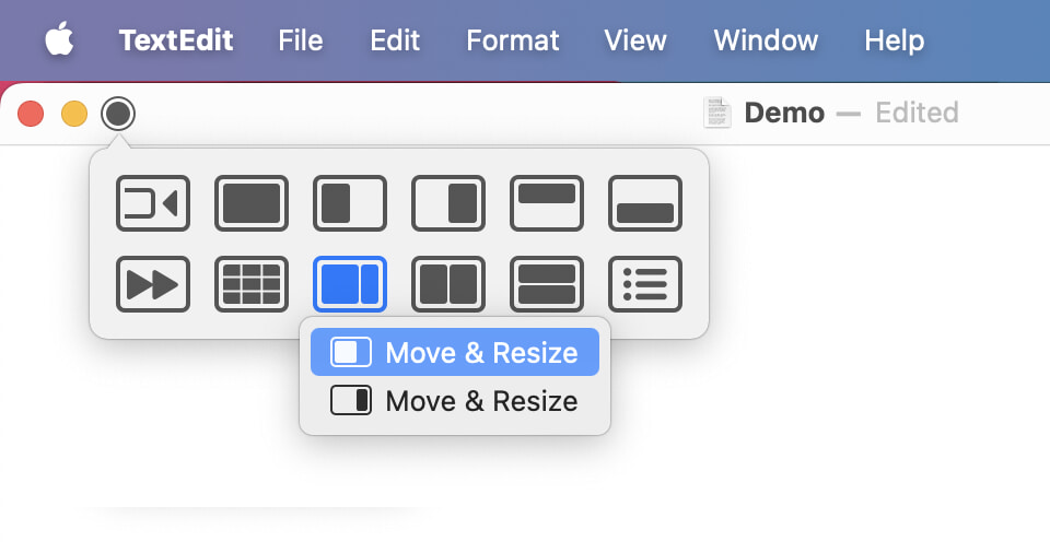Splitting a layout in the palette