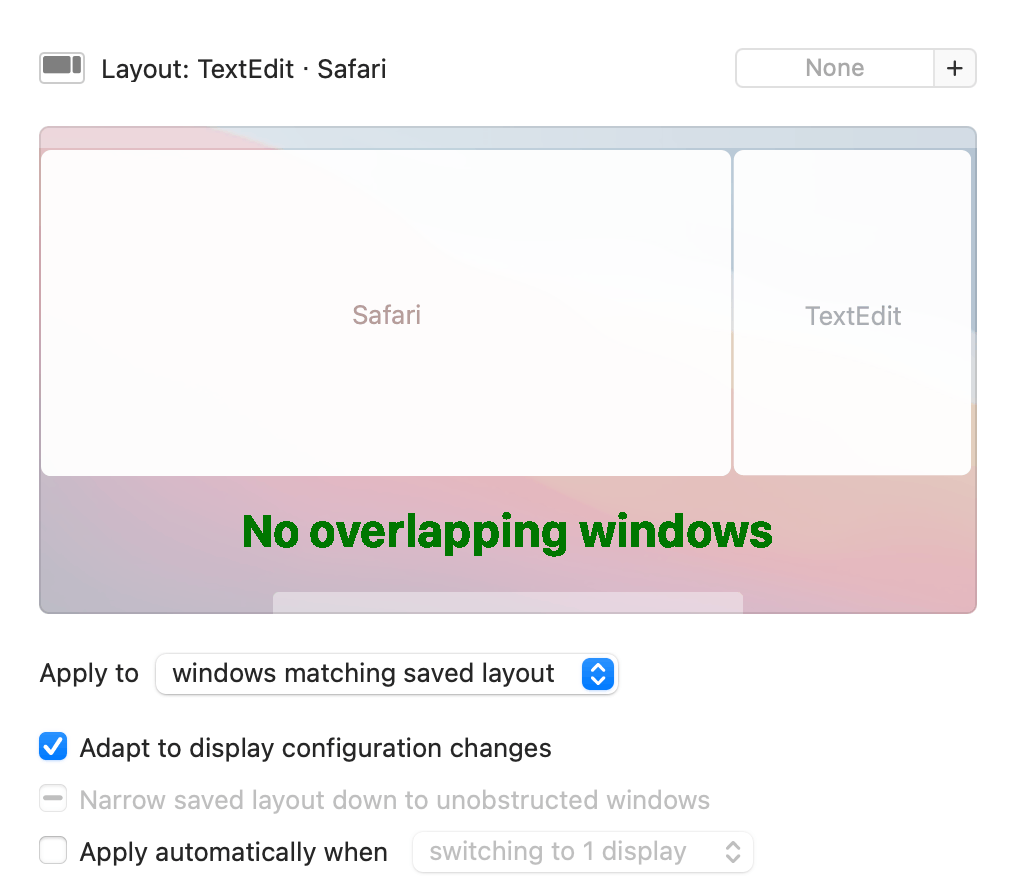 No overlapping windows