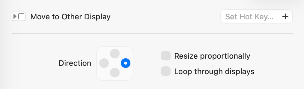 Move to Other Display action