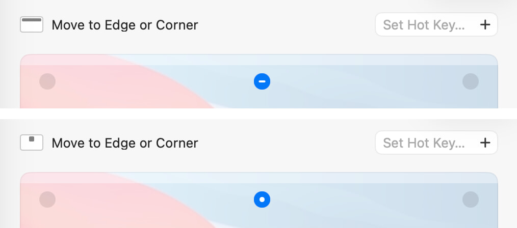 Move to Edge or Corner action