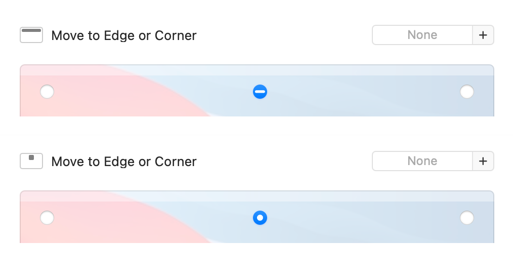 Move to Edge or Corner action
