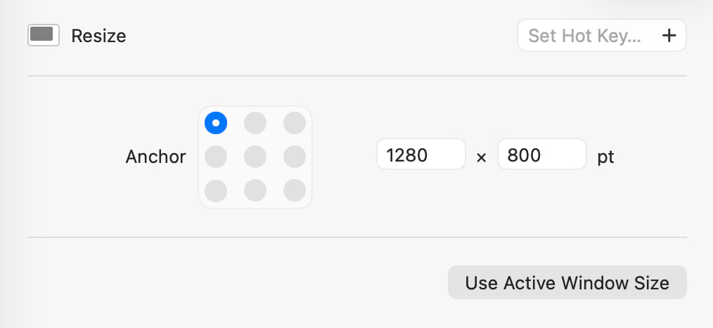 Resize action