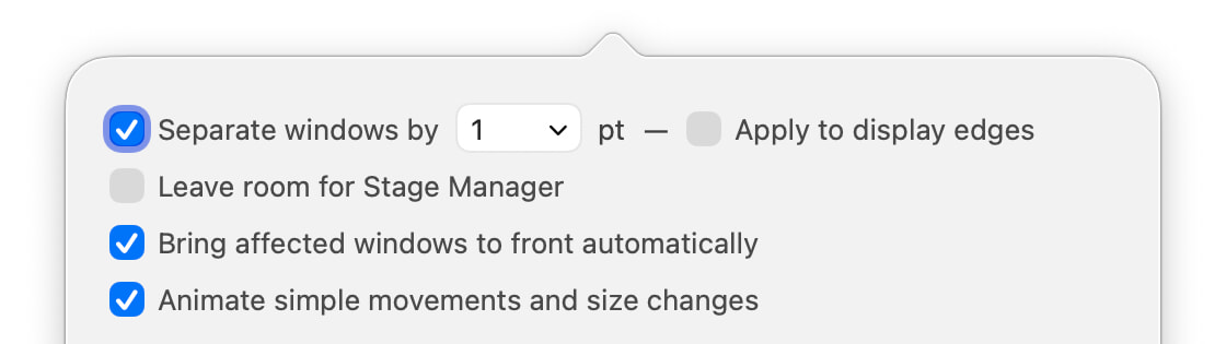 Window position settings