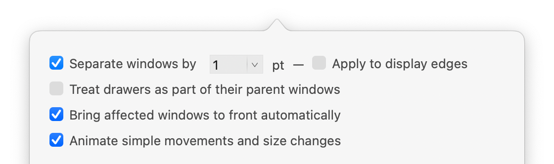 Window position settings