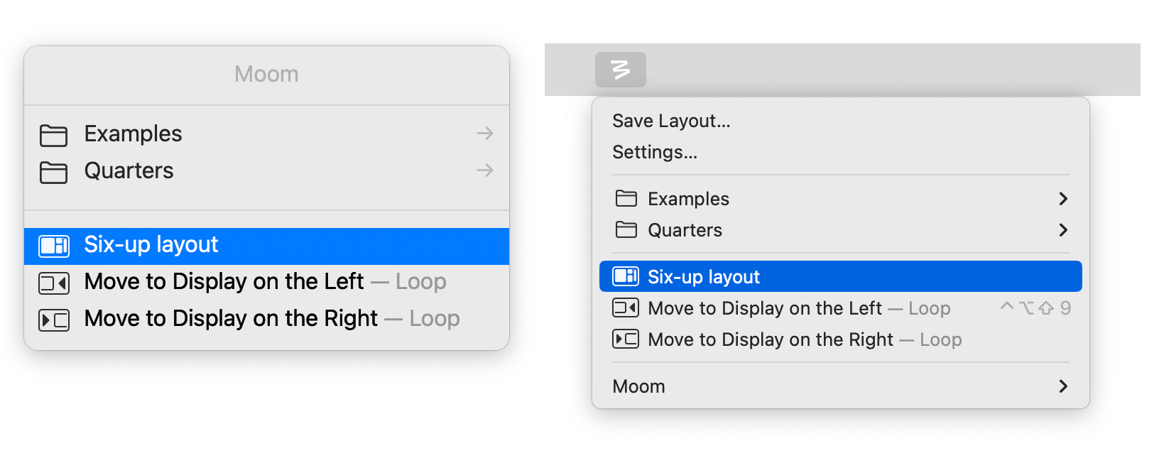 Pop-up menu vs. menu bar menu