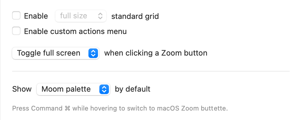 The bottom set of settings