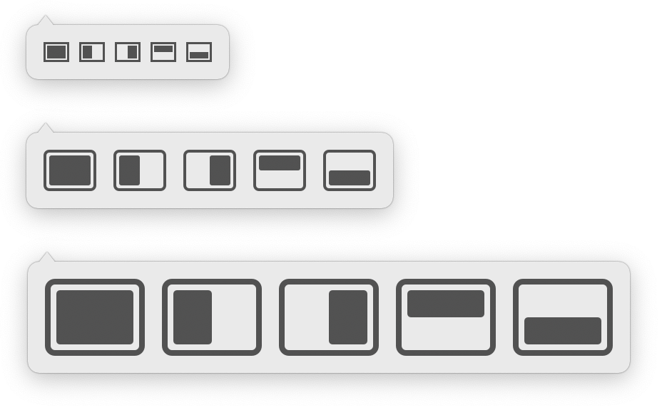 Three palette sizes