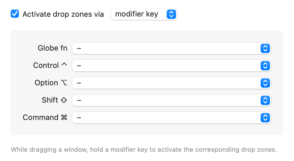 Dropzone options