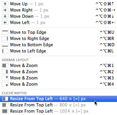 Use your own controls via menu and hot keys