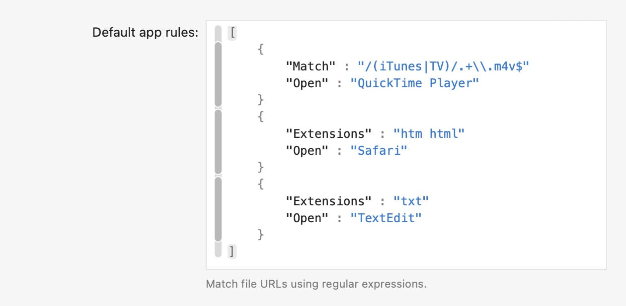 Second section of Advanced settings
