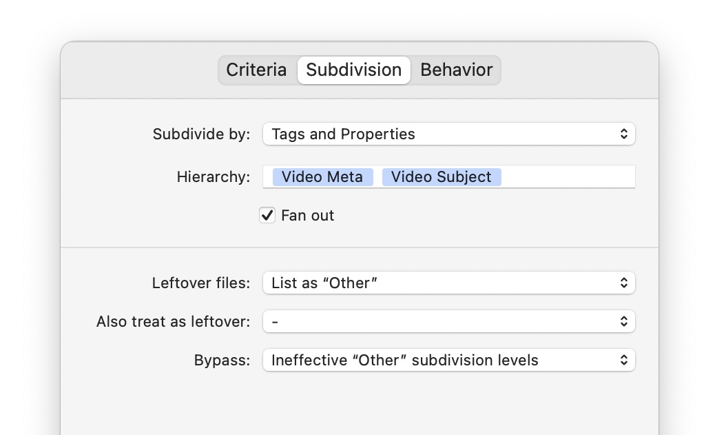 Hierarchical Smart Playlist setup