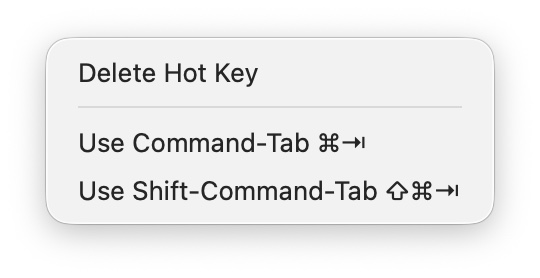 The keyboard shortcut box