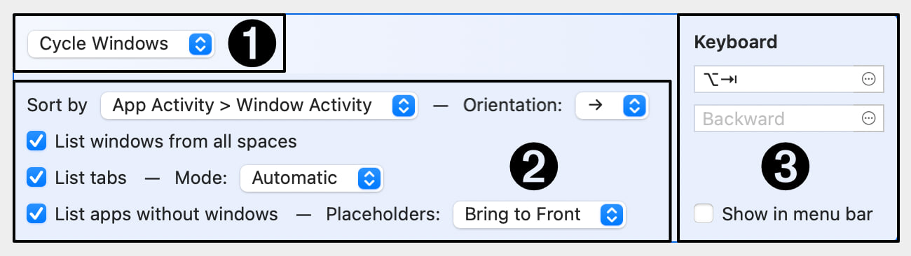 One action setup